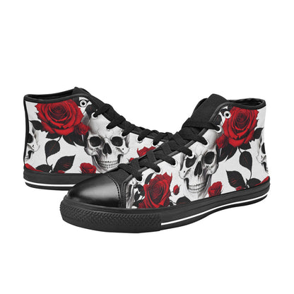 MEN'S Skulls Roses Deluxe 3 High Top Canvas Y2K Custom Shoes