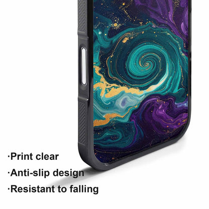 iPhone 17 Pro Max Case — Marbled Swirl Texture Blended Galaxy Space, Customized Protective Case