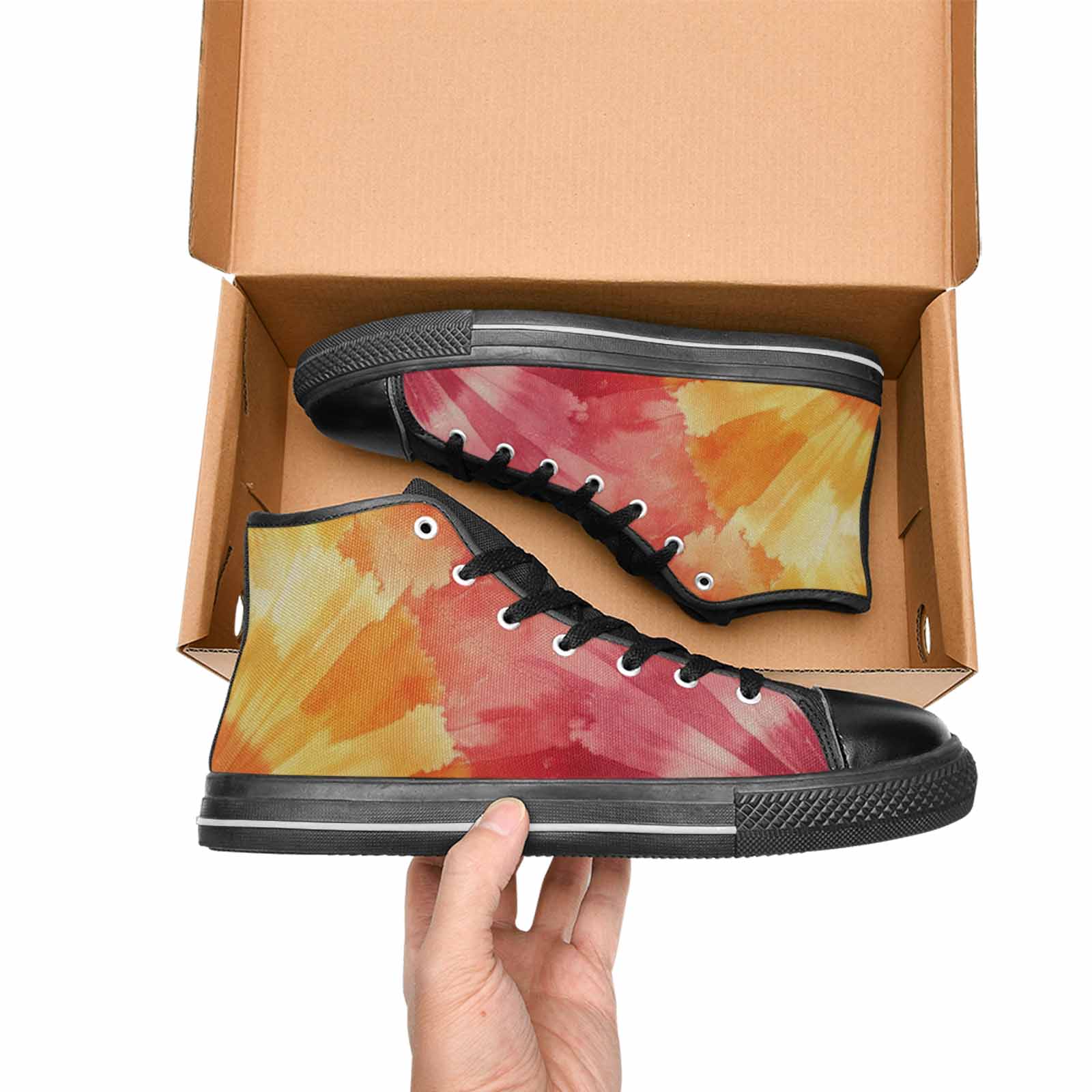 MEN'S Ombre Tie Dye Sunset High Top Canvas Dreamcore Custom Sneakers