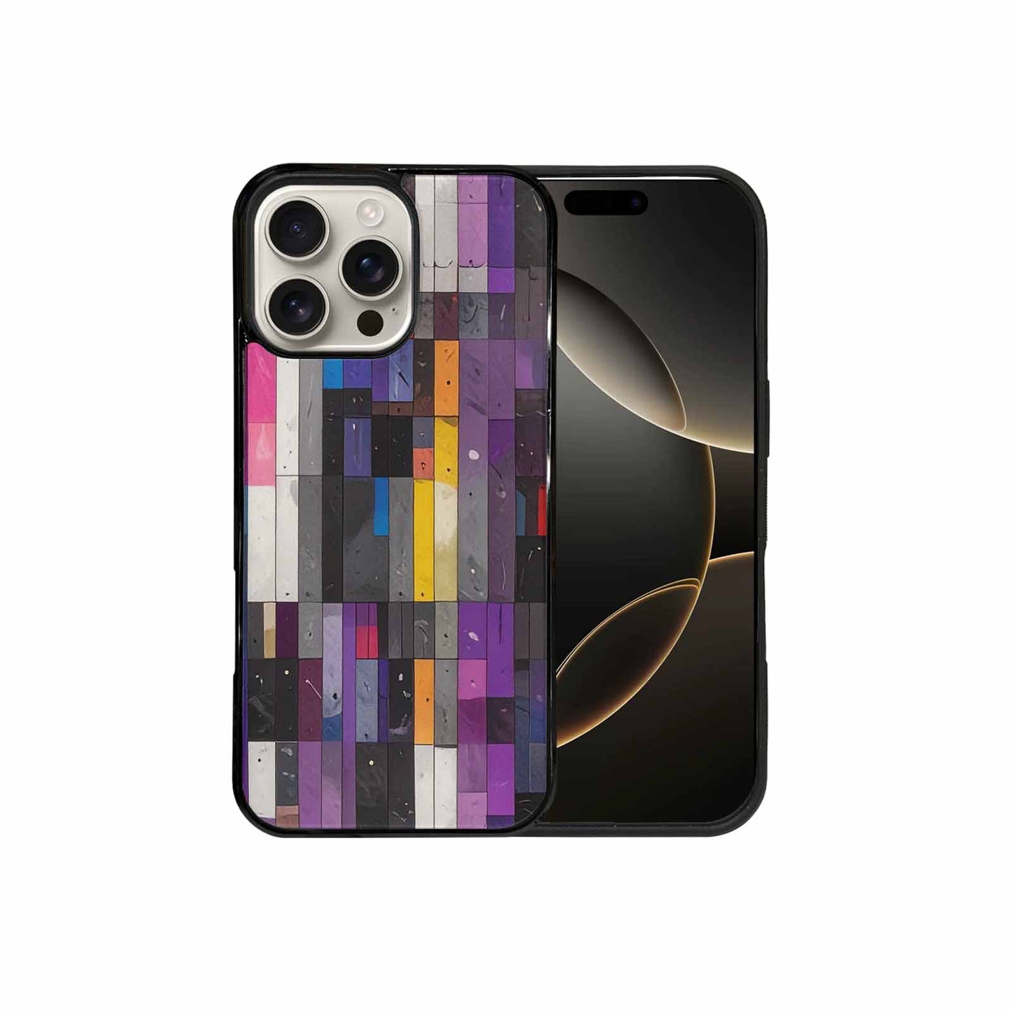 iPhone 16 Pro Max Case — Asexual Flag Color Theme Small Rainbow, Original Design Phone Case