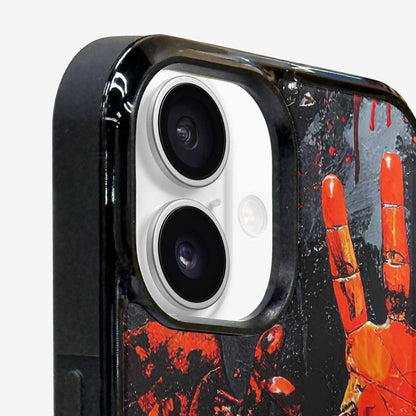 iPhone 16 Case — Halloween Splatter Handprint, Custom Phone Case