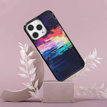 iPhone 15 Pro Max Case — Glitch Dark Art Seamless Pattern Vibrant, Custom Print Case Cover