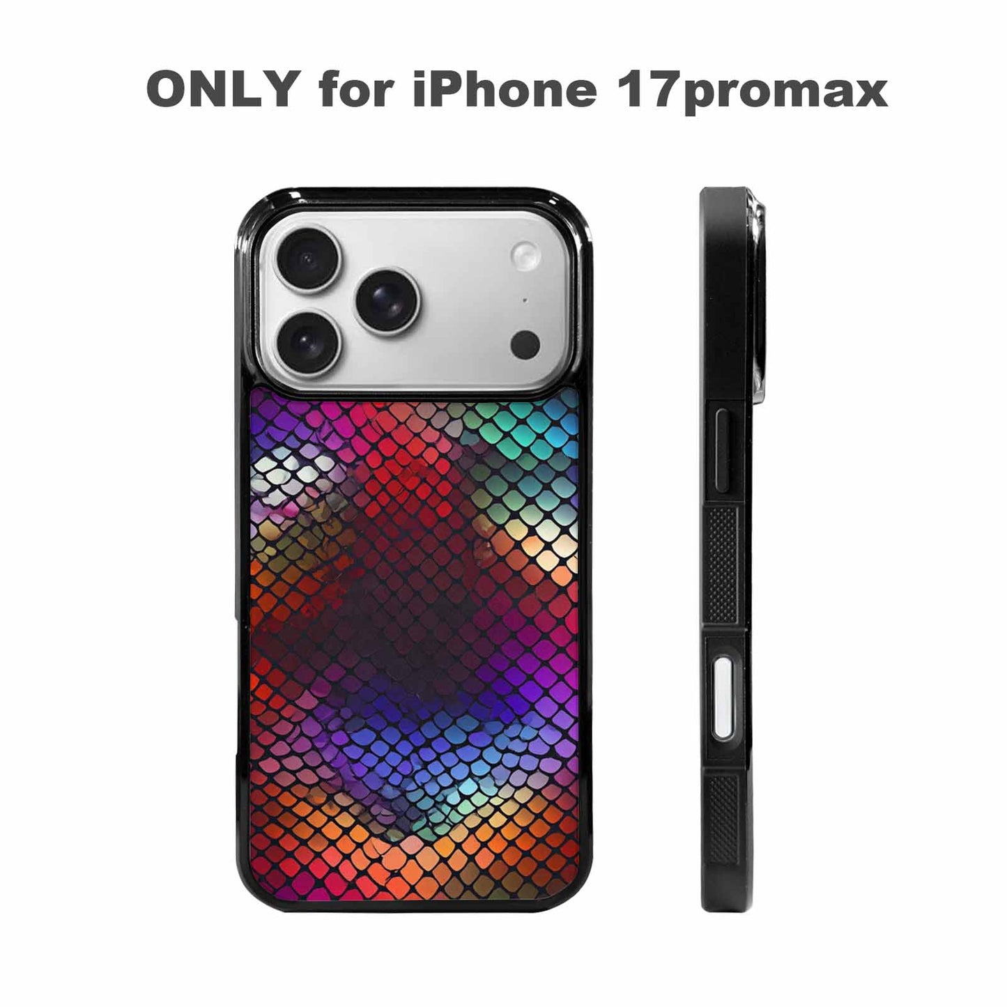 iPhone 17 Pro Max Case — Snake Print Dark Seamless Animal Print, Custom Designed Case Cover