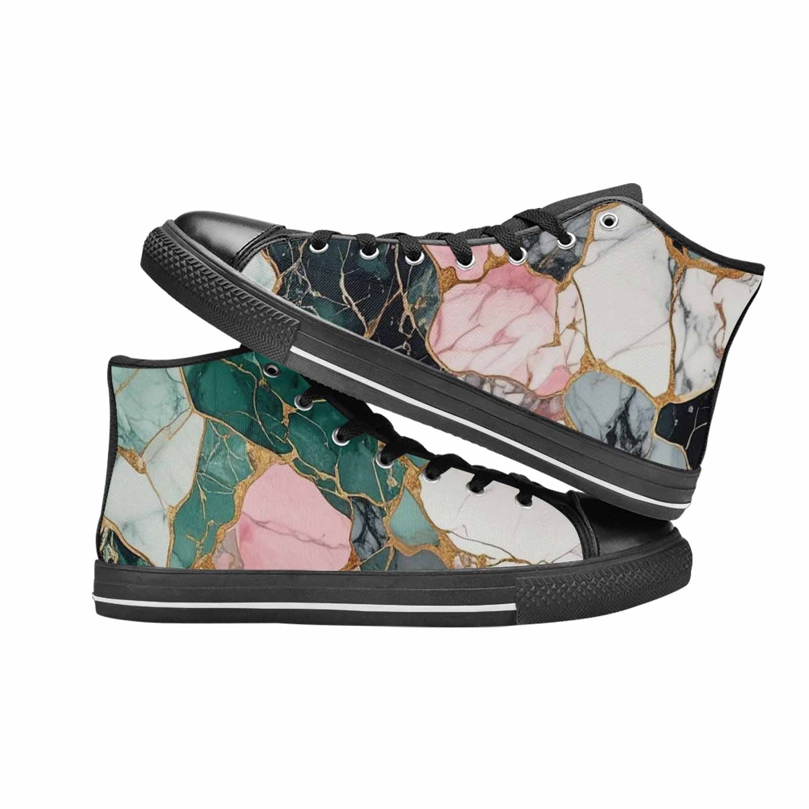 WOMEN'S Marble Stone Texture High Top Canvas Y2K Shoes