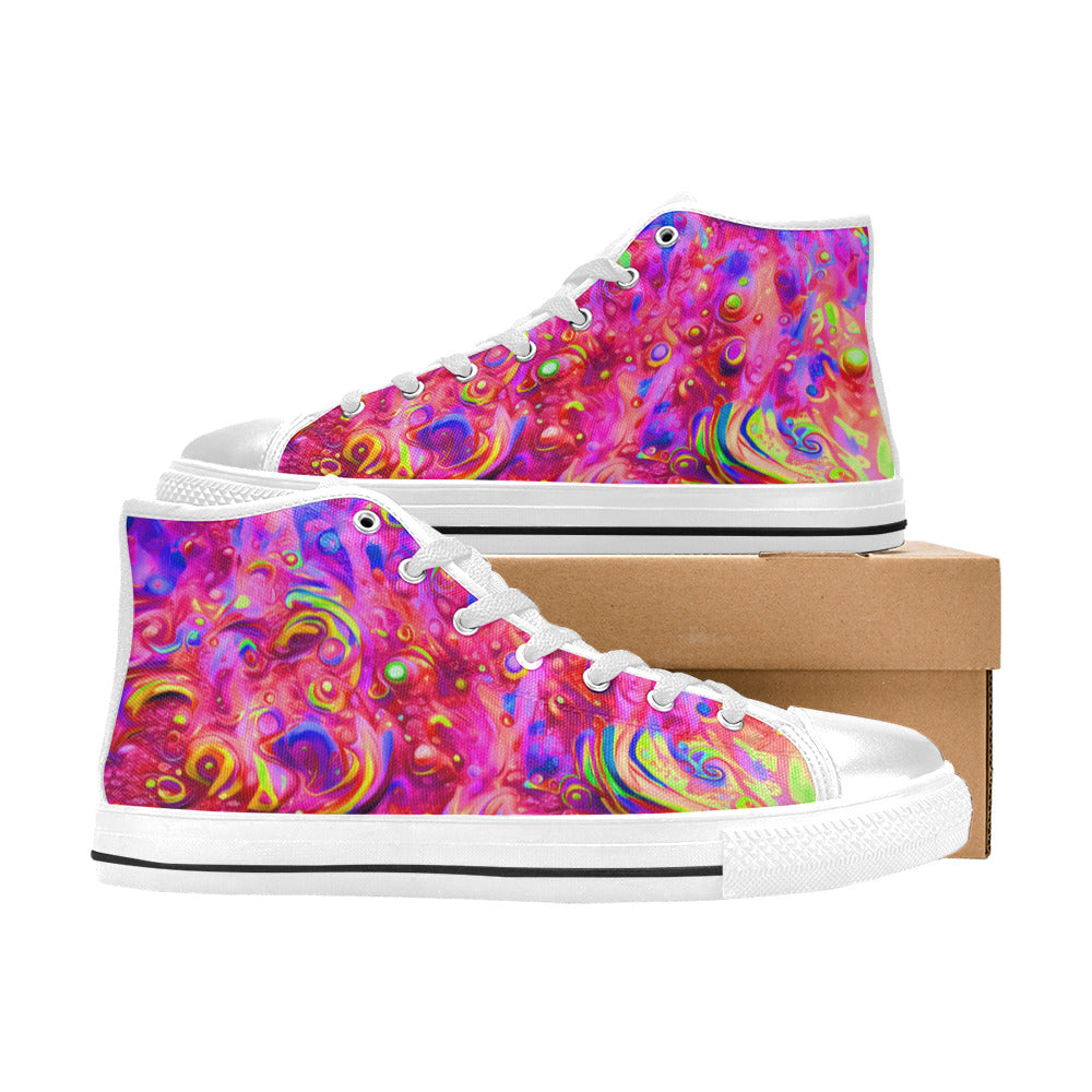 MEN'S Cc Acid Bath Art High Top Canvas Grunge Shoes