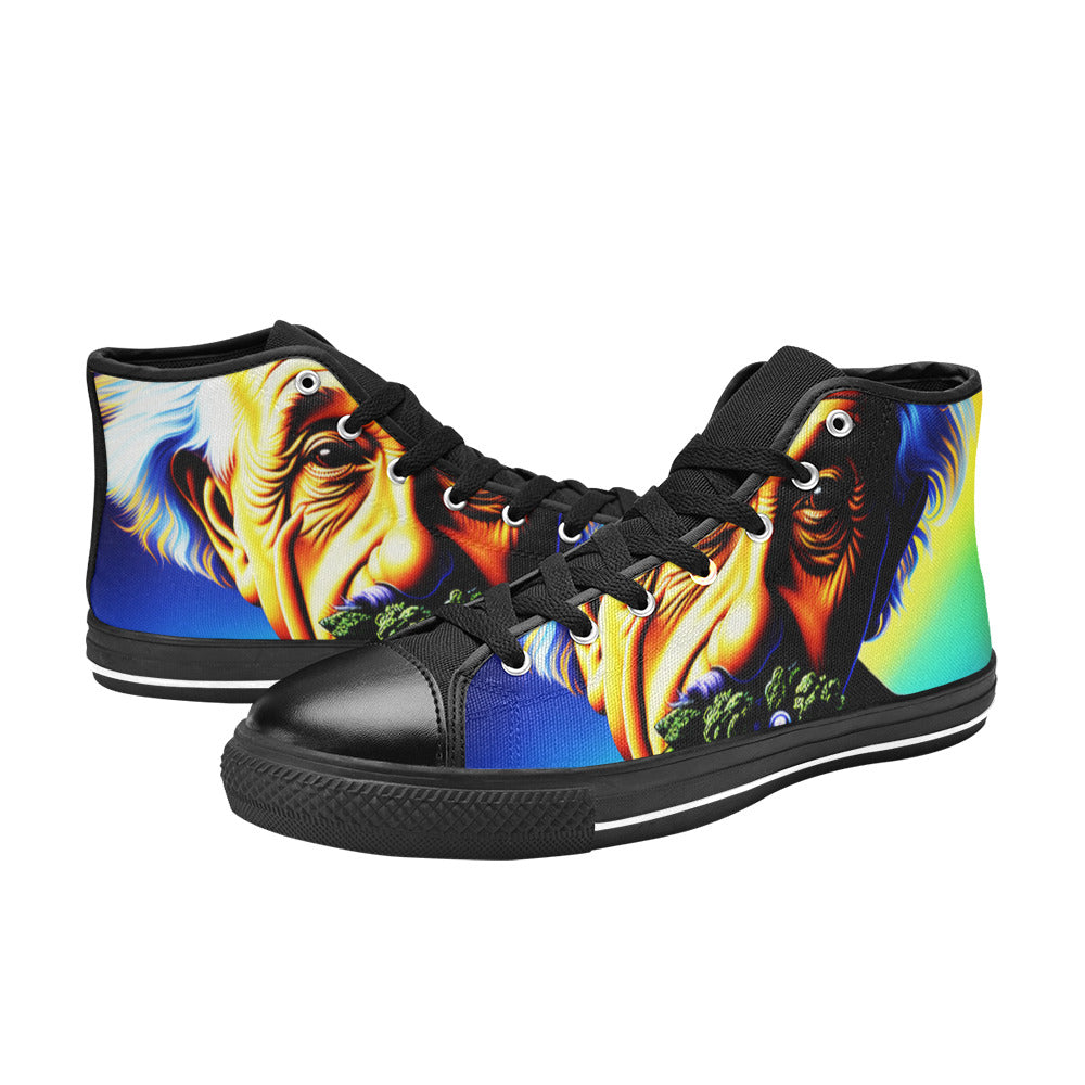 MEN'S 420 Albert Men’S High Top Canvas Wallpaper Art Custom Sneakers