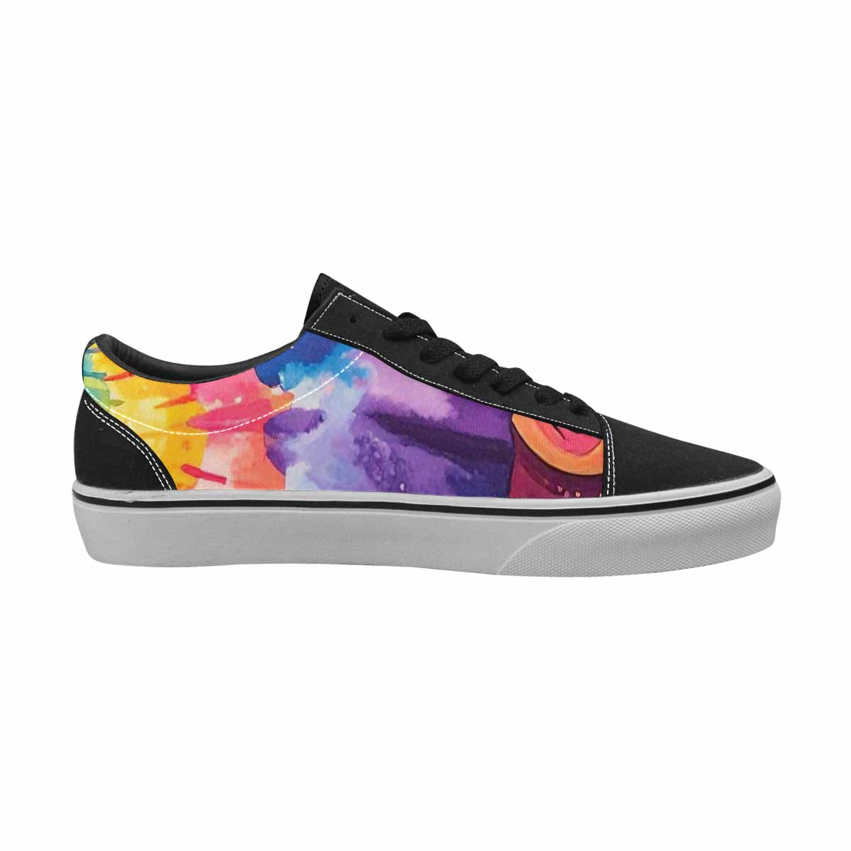 WOMEN'S Smiley Facessmiley Faces  Lace-Up Canvas Dark Academia Sneakers