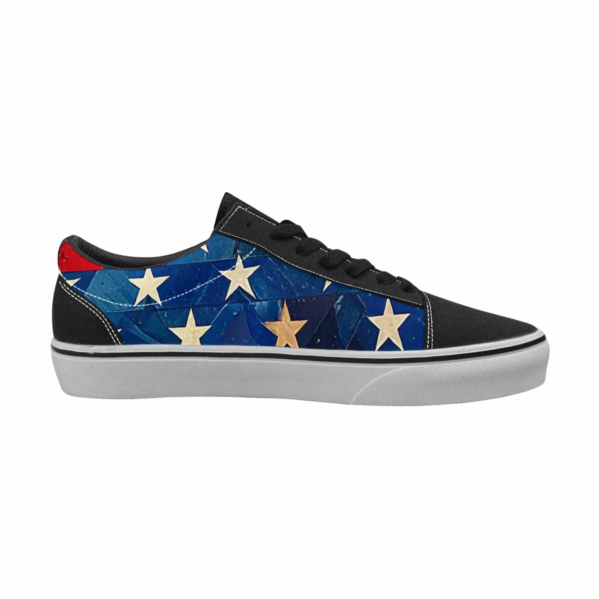 WOMEN'S American Flag Stars Canvas Lace-Up Grunge Custom Shoes