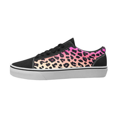 MEN'S Gradient Leopard Print Low Top Skateboarding Wallpaper Art Shoes
