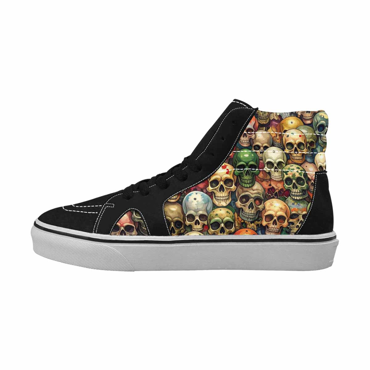 MEN'S Skulls High Top Canvas Vibrant Chaos Sneakers