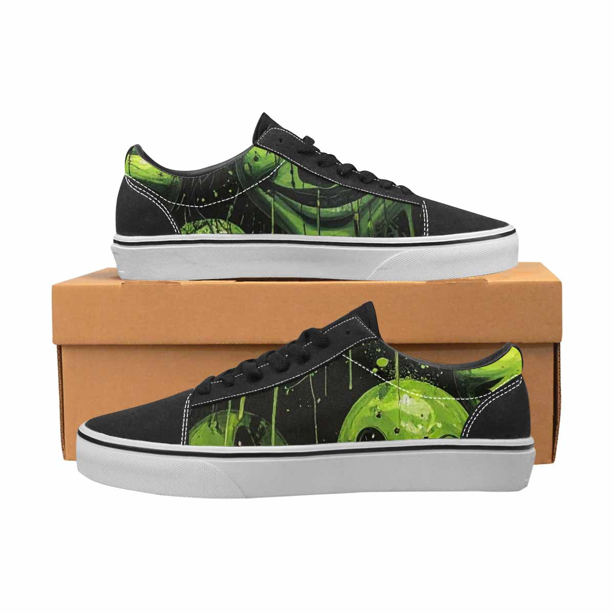 WOMEN'S Melting Moon Smiley Lace-Up Canvas Dark Academia Sneakers