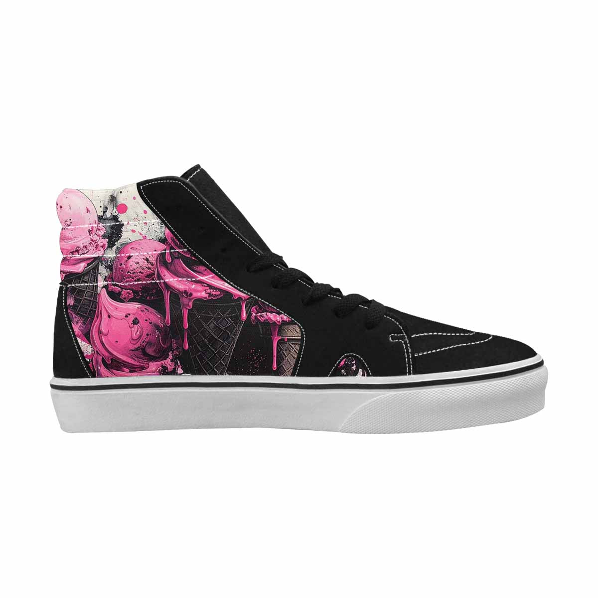 MEN'S Ice Cream Motif High Top Canvas Neon Fantasy Custom Shoes