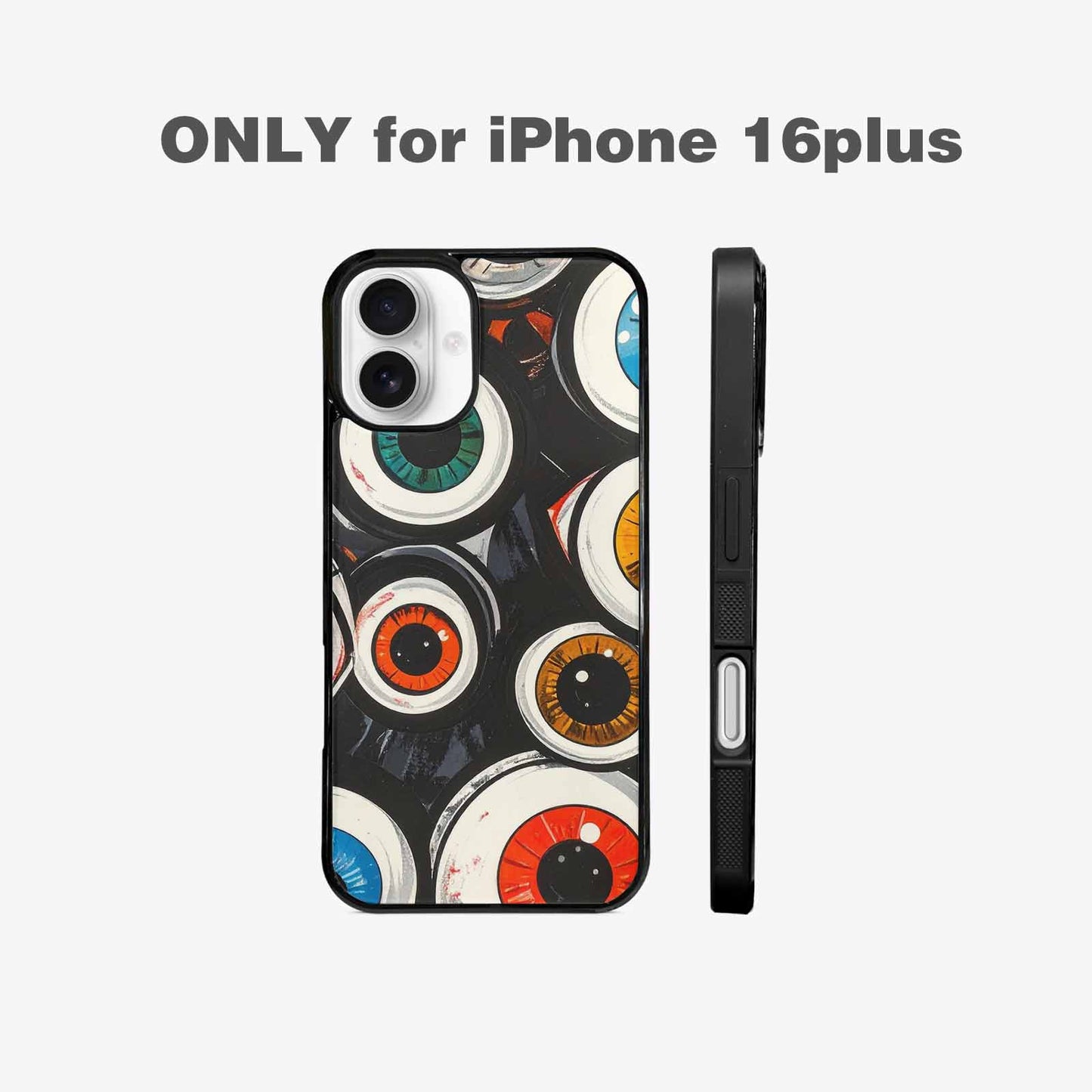 iPhone 16 Plus Case — Googly Cartoon Eyeballs, Custom Printed Phone Case