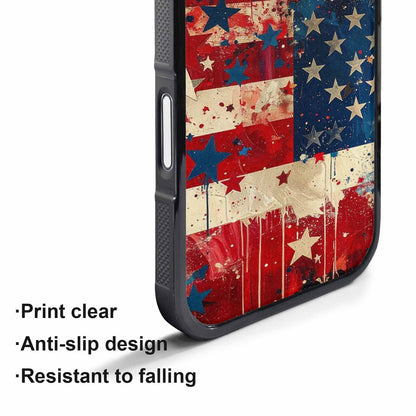 iPhone 17 Pro Max Case — Patriotic Stars And Stripes Galaxy Space, Custom Designed Case Cover