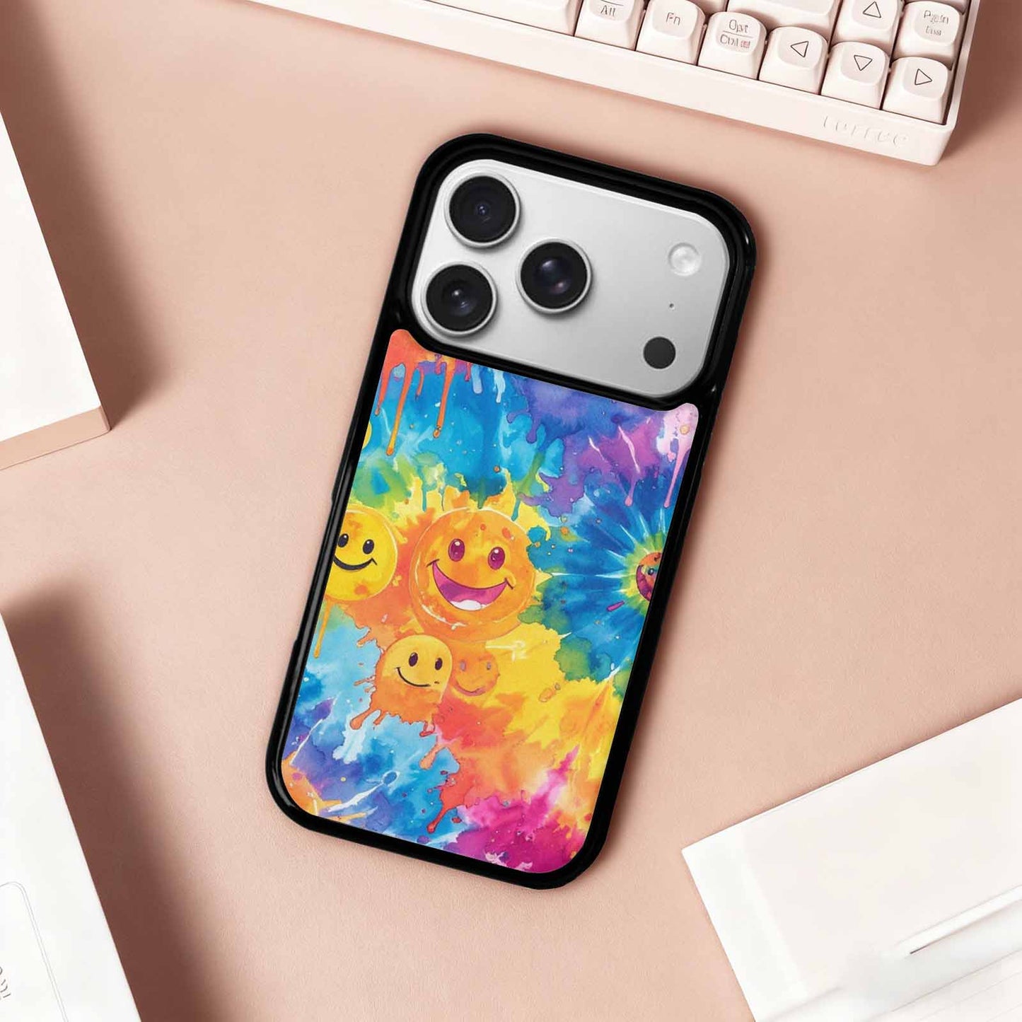 iPhone 17 Pro Case — Smiley Facessmiley Faces Tie Original Art, Custom Phone Case
