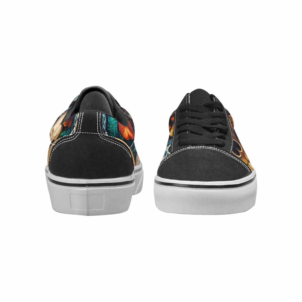 WOMEN'S Skulls  Animal Print Lace-Up Canvas Grunge Custom Shoes