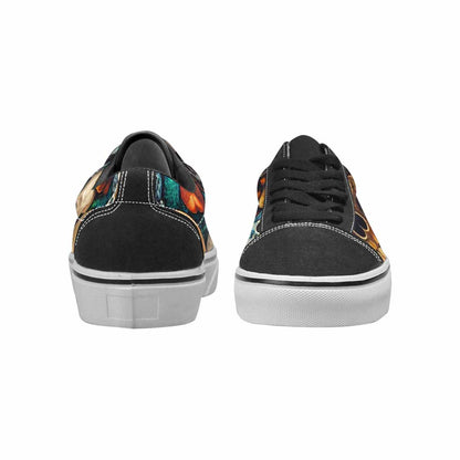 WOMEN'S Skulls  Animal Print Lace-Up Canvas Grunge Custom Shoes