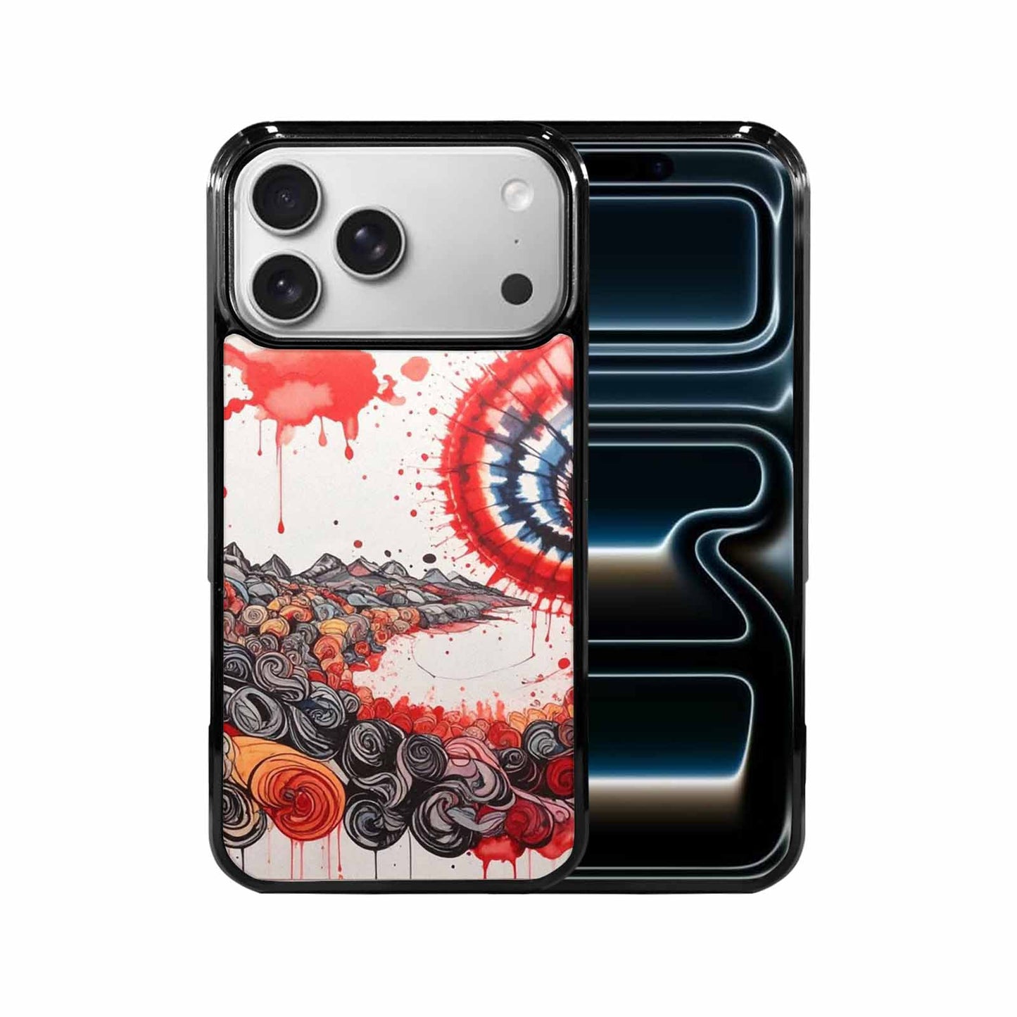 iPhone 17 Pro Max Case — Tie Dye Swirls Black Tie Dye, Custom Made Phone Cover