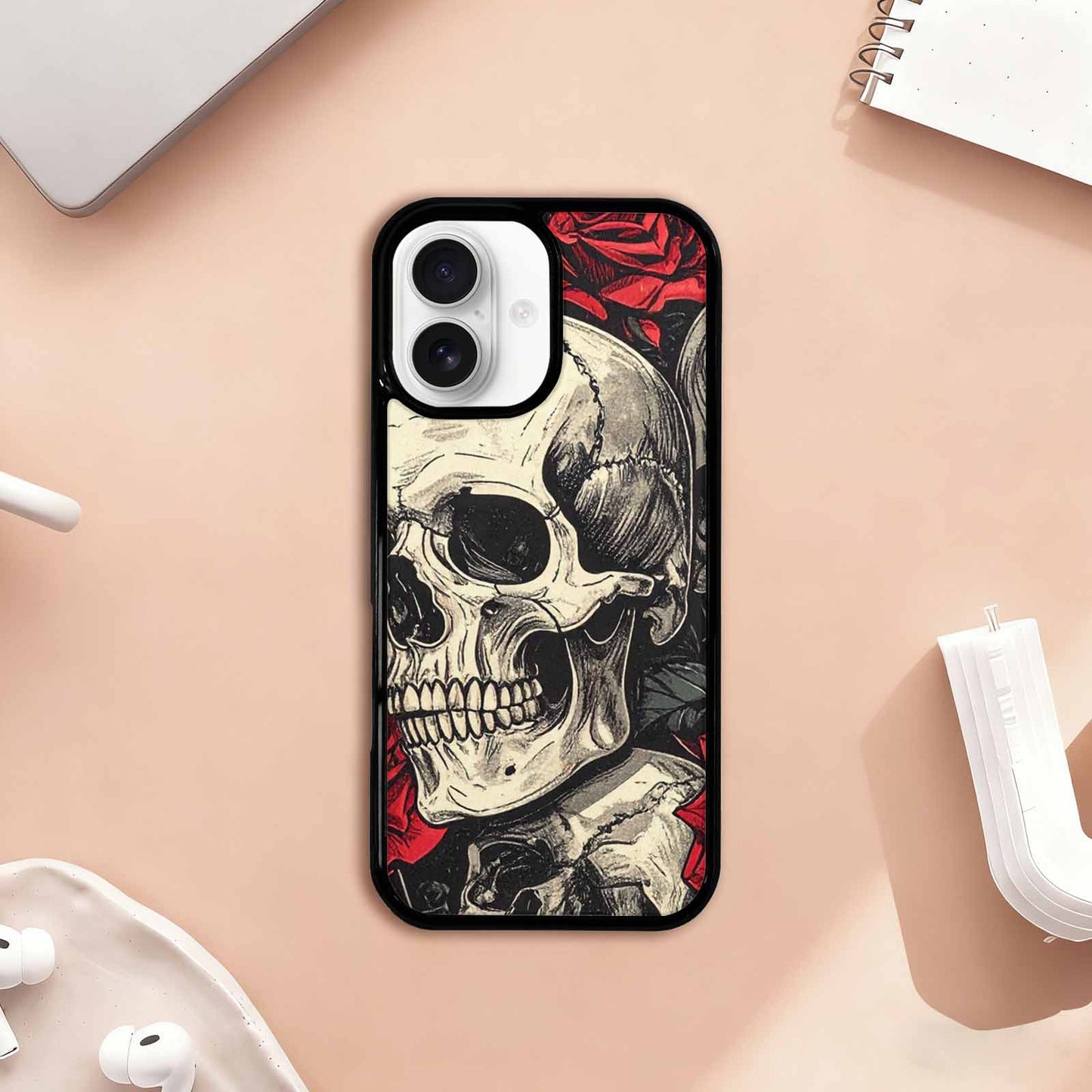 iPhone 17 Case — Seamless Tileable Pattern Of Gothic Skulls, Custom Designed Case Cover