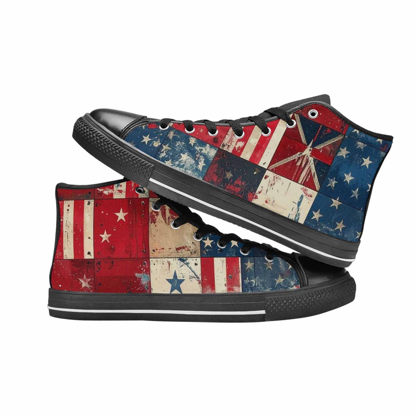 MEN'S American Flag Stars High Top Canvas Surreal Shoes