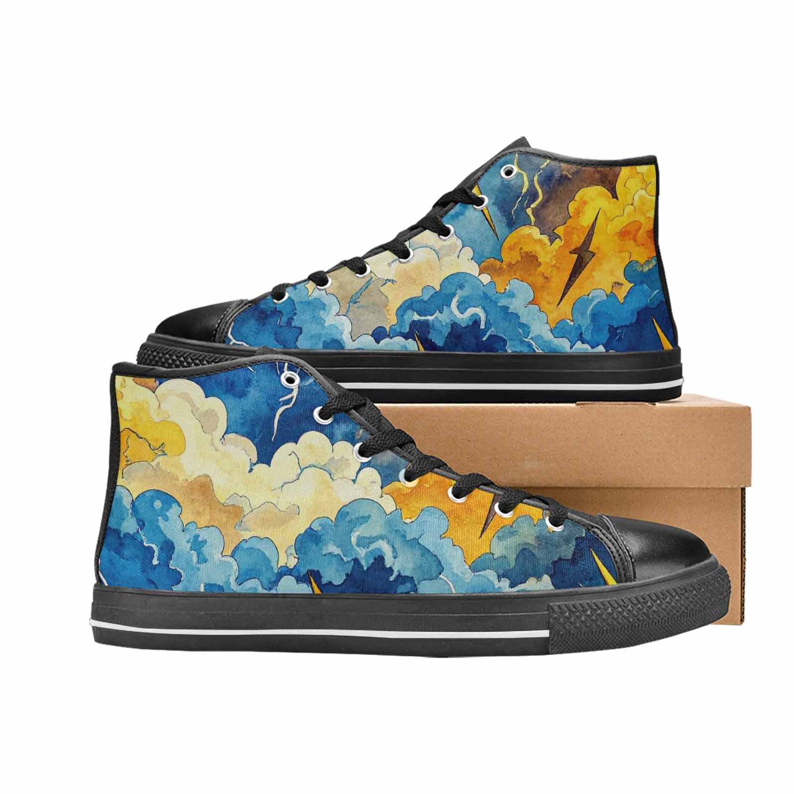 WOMEN'S Lightning Bolt High Top Canvas Cottagecore Shoes