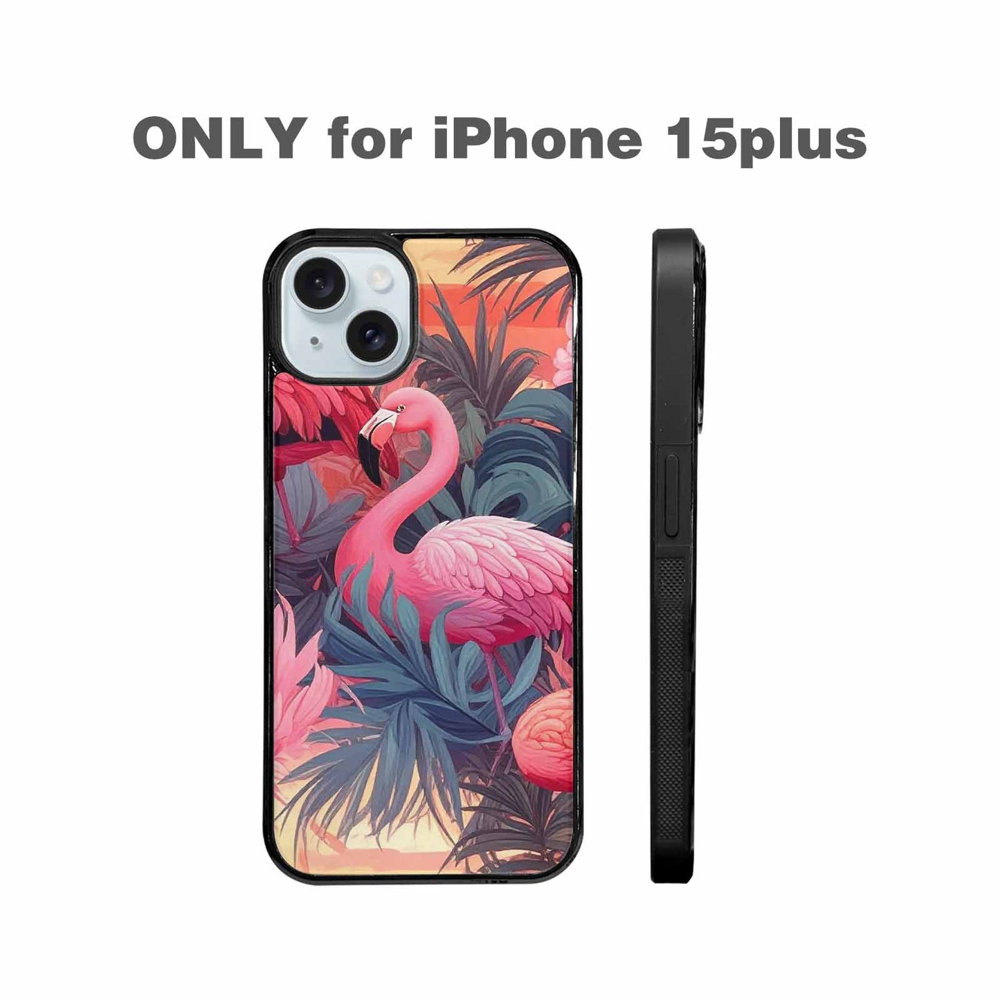 iPhone 15 Plus Case — Flamingo Tropical Flamingo Tropical Pattern Hundreds, Custom Printed Phone Case