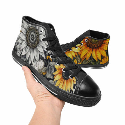 WOMEN'S Sunflower High Top Canvas Vibrant Chaos Shoes