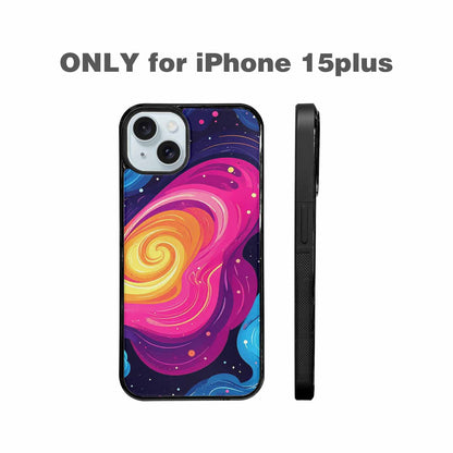 iPhone 15 Plus Case — Love Wins Galaxy Seamless Pattern Vibrant, Customized Protective Case