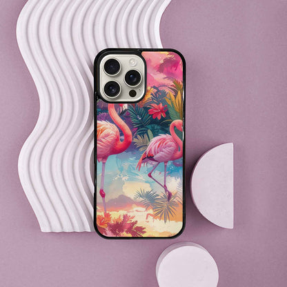 iPhone 16 Pro Max Case — Flamingo Tropical Flamingo Tropical Pattern Hundreds, Custom Phone Case