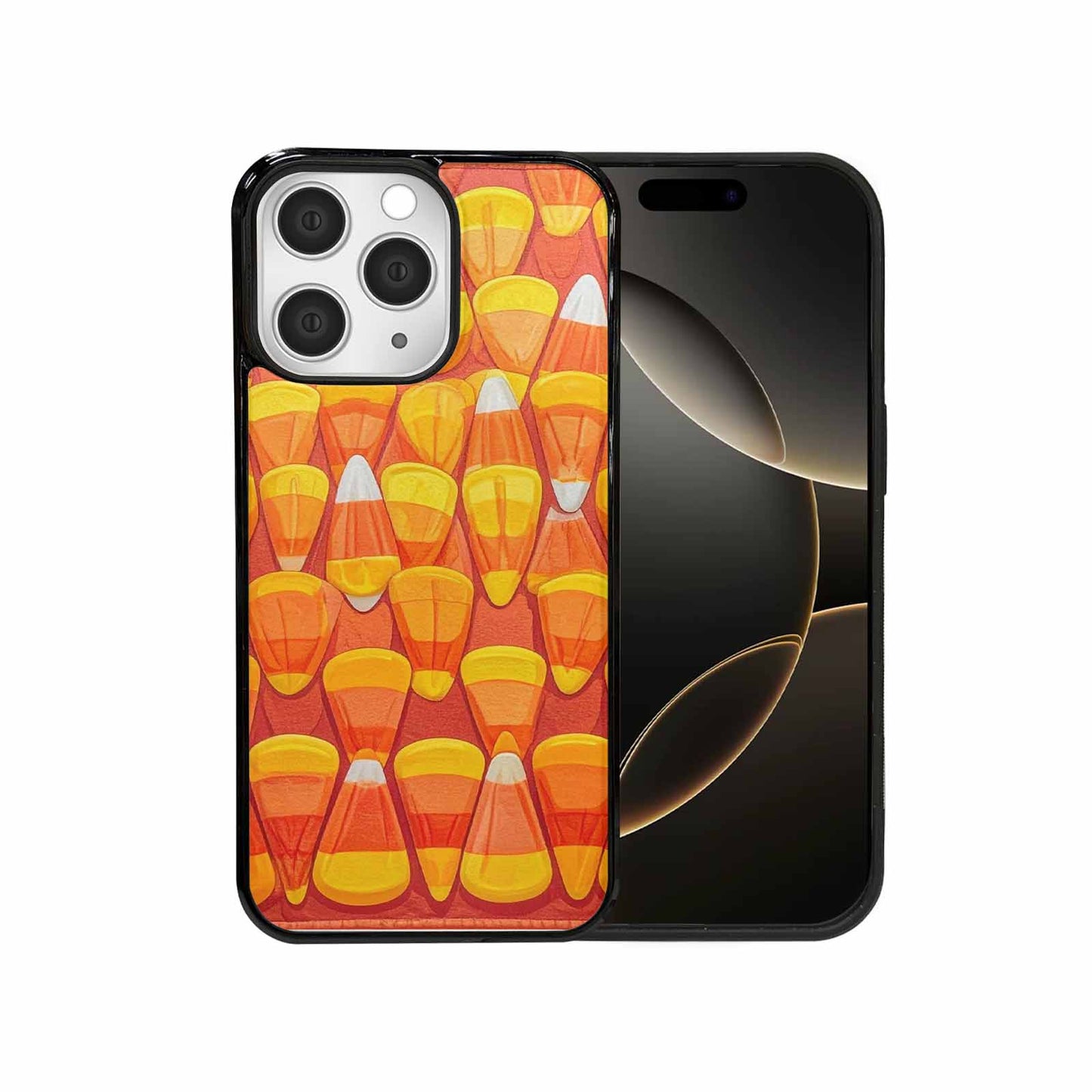 iPhone 15 Pro Max Case — Candy Corn Shapes In Bright Orange, Custom Print Case Cover