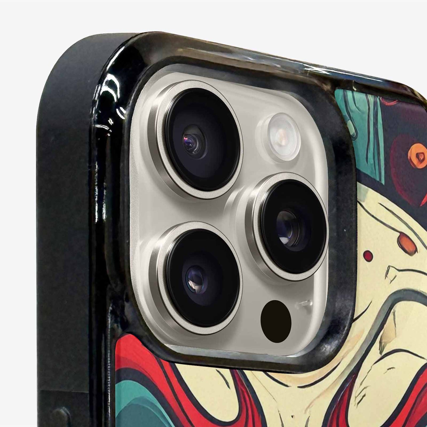 iPhone 16 Pro Case — Evil Circus Heads Faces Overlapping Patterns, Custom Art Phone Cover