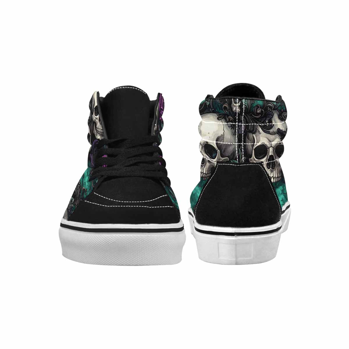 MEN'S Skulls Roses Gothic Filigree High Top Canvas Vivid Shoes