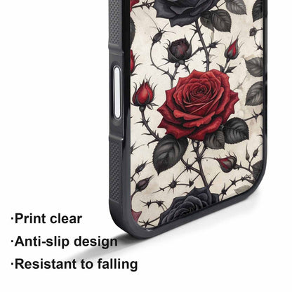 iPhone 17 Pro Max Case — Small Black Gothic Rose Gothic Skulls, Custom Art Phone Cover