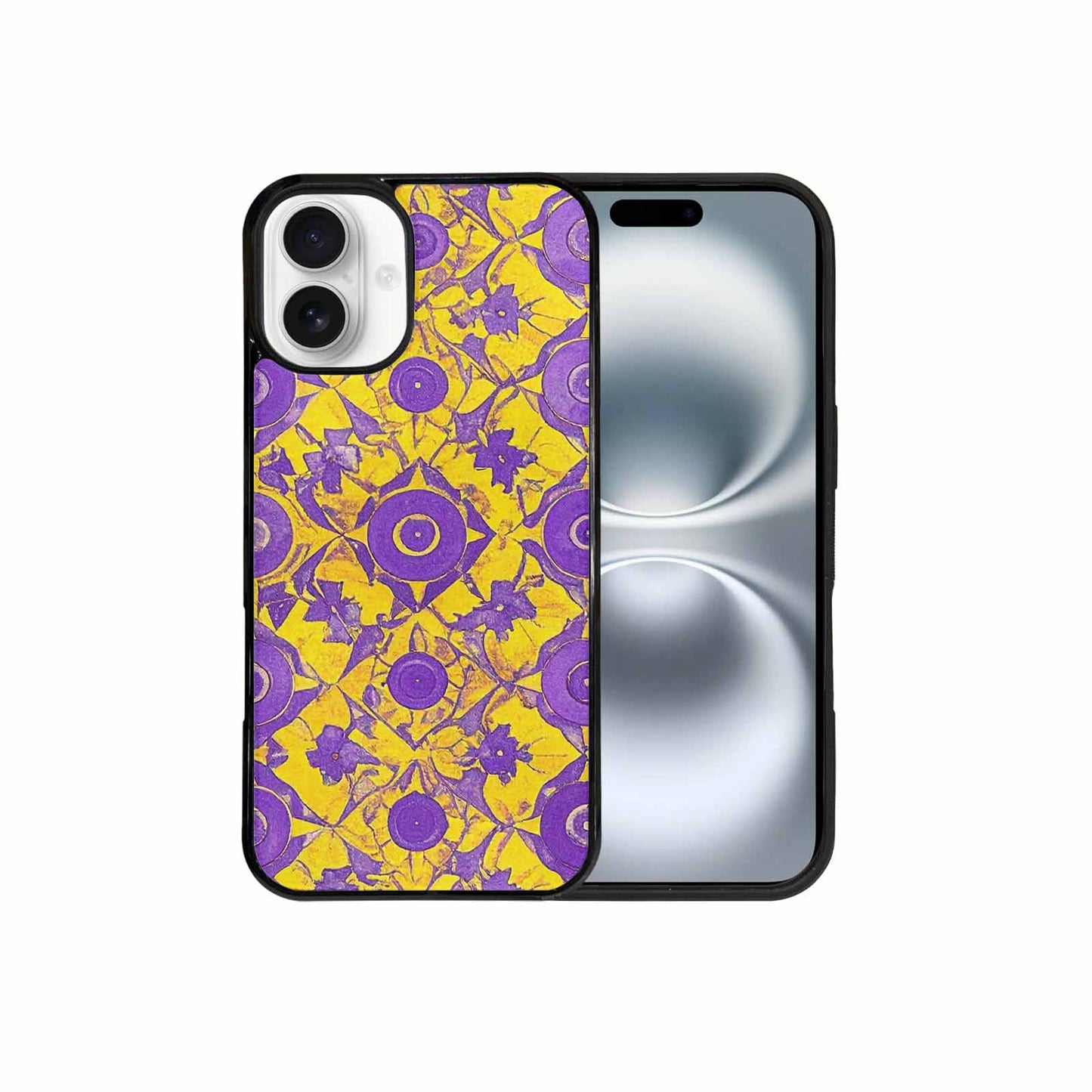 iPhone 16 Plus Case — Intersex Flag Color Theme Small Rainbow, Custom Designed Case Cover