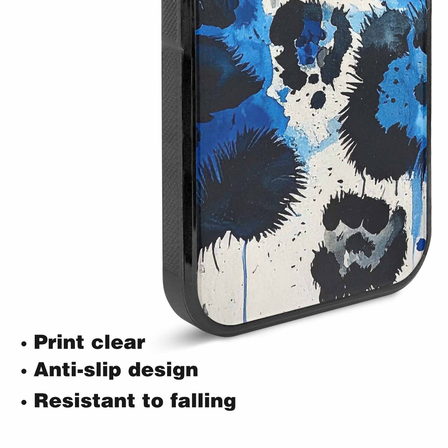 iPhone 15 Plus Case — Animal Print Black Blue Ink Animal, Original Design Phone Case