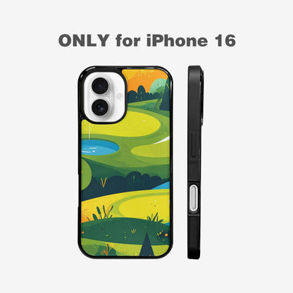 iPhone 16 Case — Golf Cartoon Art Pattern, Custom Phone Case