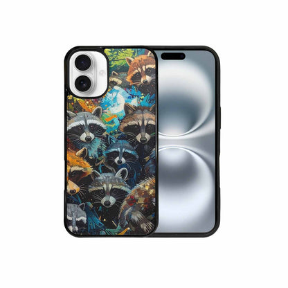 iPhone 16 Plus Case — Raccoon Bandit Raccoon Bandit Pattern Hundreds, Custom Designed Case Cover