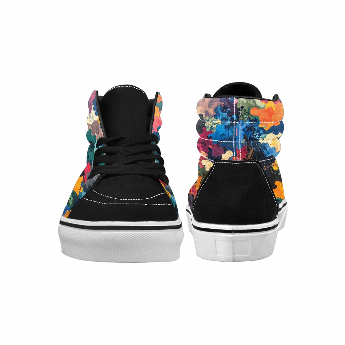 MEN'S Camo Patches High Top Canvas Melting Art Custom Sneakers