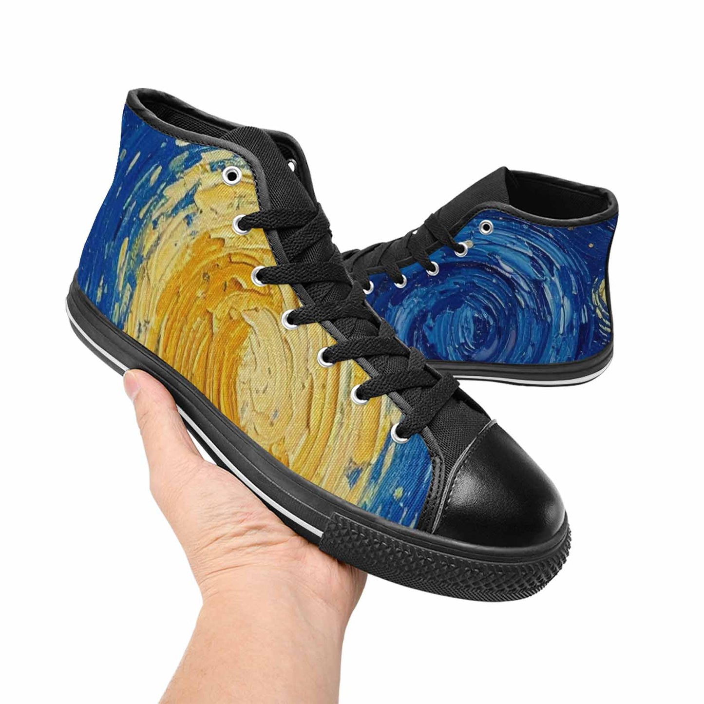 WOMEN'S Starry Night Galaxy High Top Canvas Grunge Custom Shoes