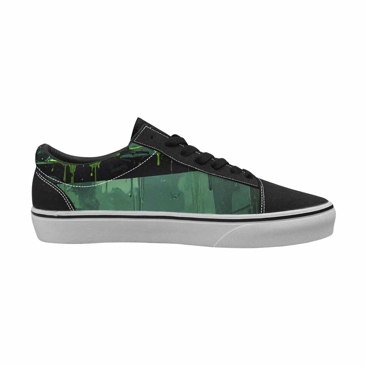 WOMEN'S Toxic Melting Skeleton Cats Lace-Up Canvas Dreamlike Custom Shoes