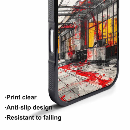 iPhone 17 Pro Max Case — Black &amp; Red Ink Galaxy Space, Personalized Phone Case