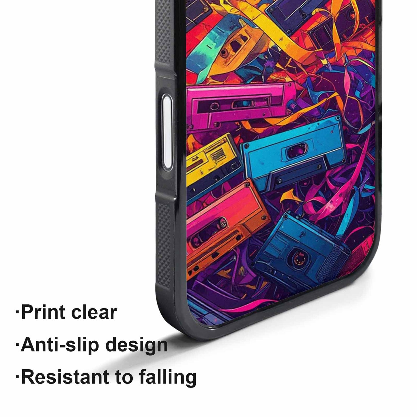 iPhone 17 Pro Case — Retro Cassette Tape Pattern Hundreds Retro, Custom Phone Case