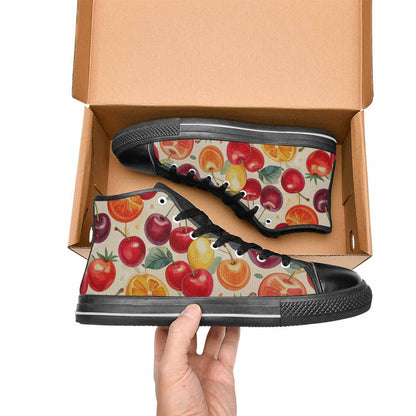 MEN'S Cherry Fruit Print High Top Canvas Surreal Custom Sneakers