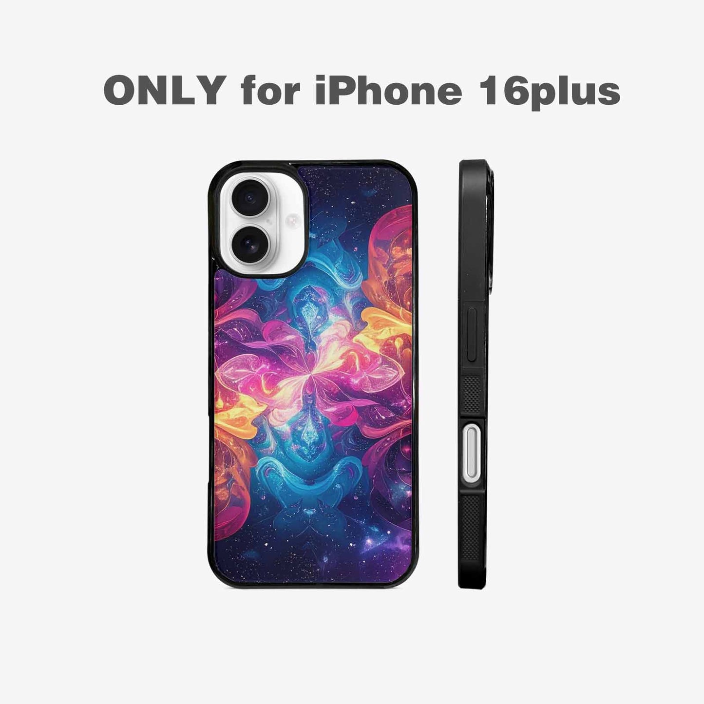 iPhone 16 Plus Case — Rose Galaxy Art Seamless Pattern Vibrant, Custom Designed Case Cover