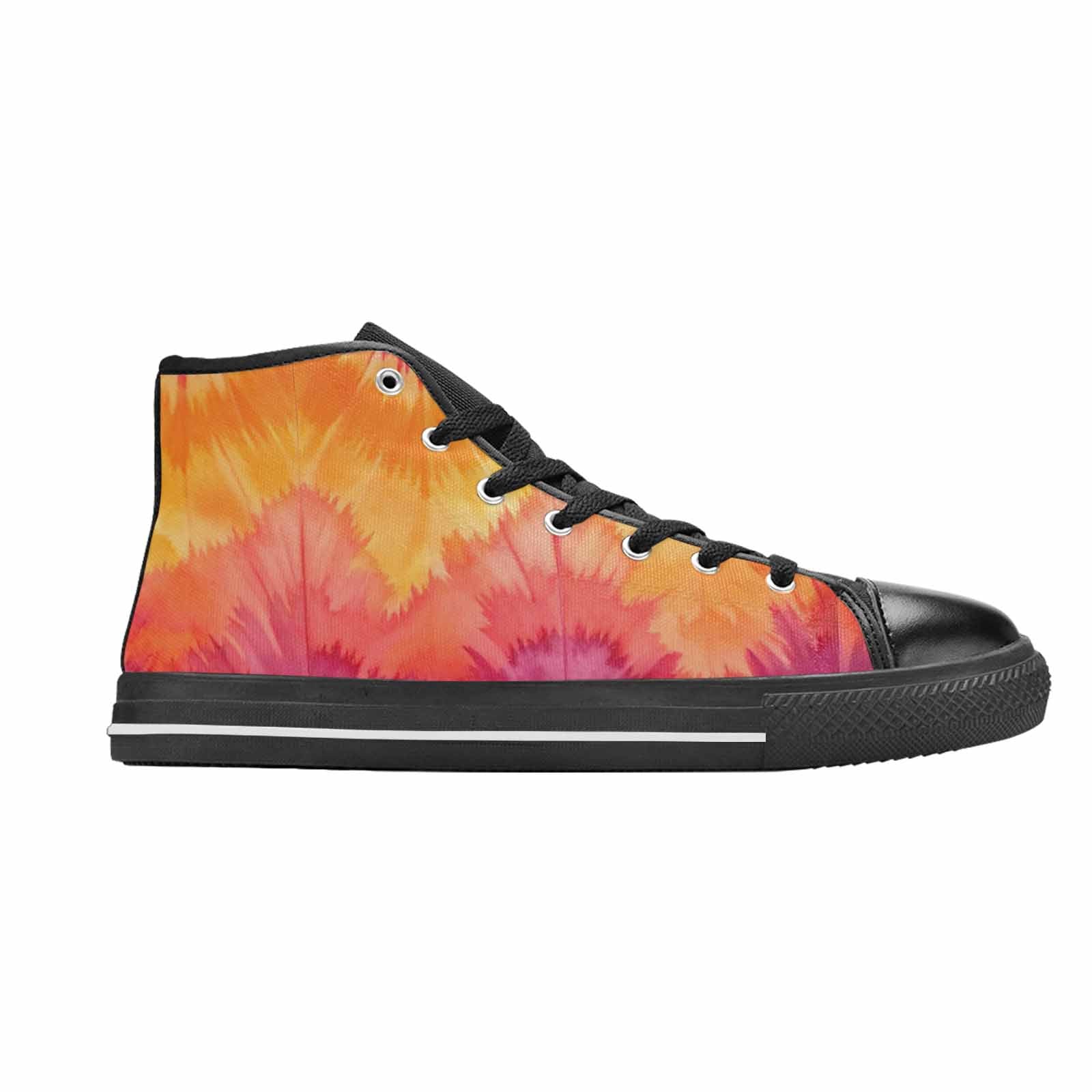 MEN'S Tie Dye - High Top Canvas Wallpaper Art Shoes