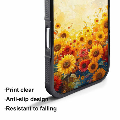 iPhone 17 Pro Case — Full Color Vibrant Sunflower Burst Floral, Customized Protective Case