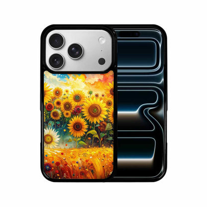 iPhone 17 Pro Case — Impressionist Sunflower Brushstroke Pattern Hundreds Floral, Original Design Phone Case