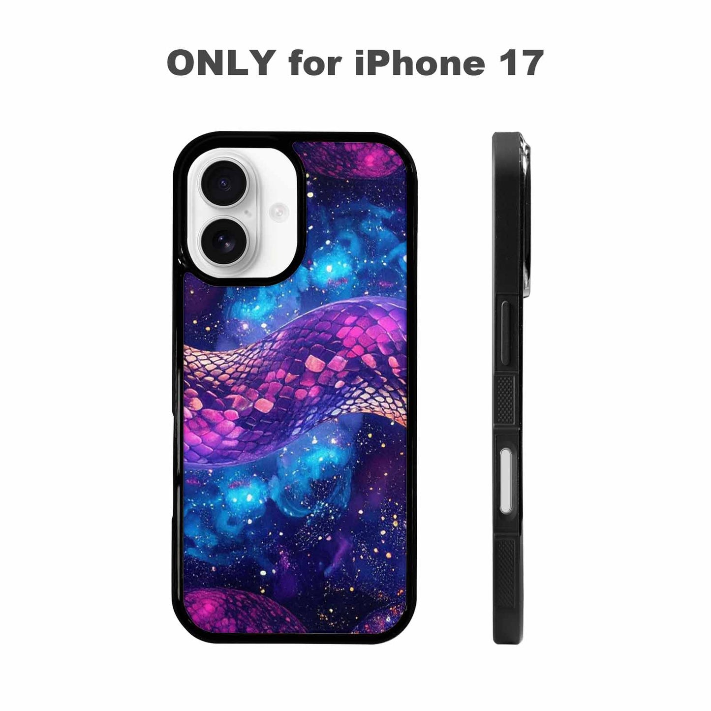 iPhone 17 Case — Galaxy Snake Print Galaxy Space, Custom Printed Phone Case