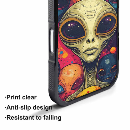 iPhone 17 Pro Max Case — Alien Ufo Cartoon Art Alien Scifi, Custom Art Phone Cover