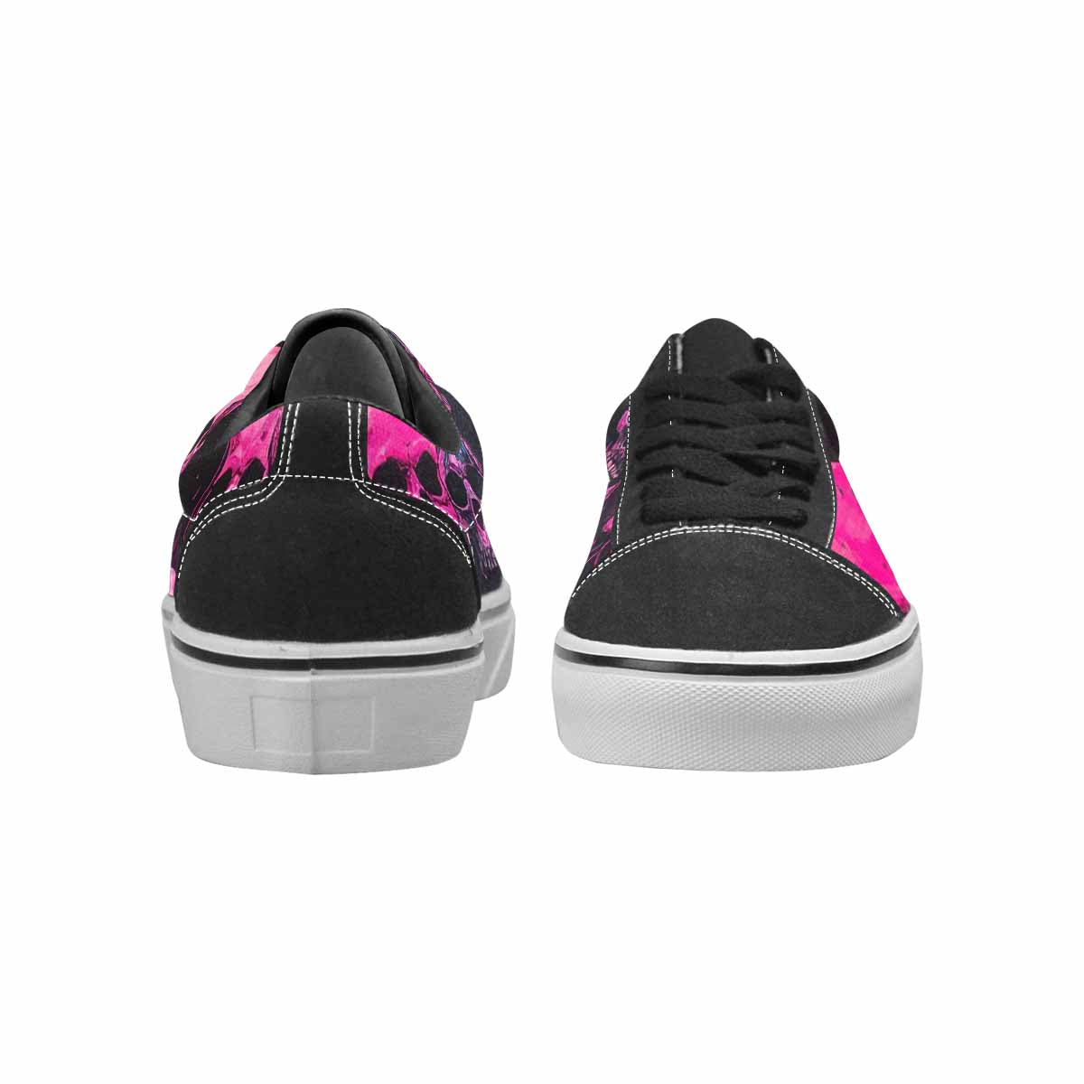 WOMEN'S Skeletons  Neon Pink Lace-Up Canvas Dreamlike Shoes